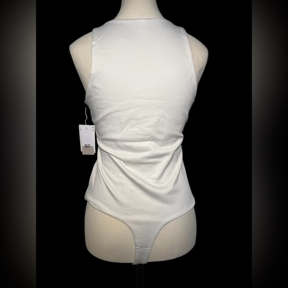 BP Nordstrom’s women’s size medium ivory tofu one piece ribbed bodysuit New - Picture 4 of 8